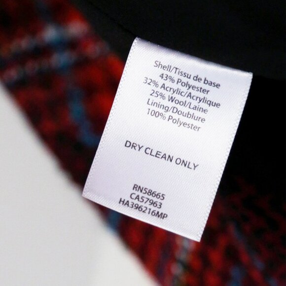 Halogen Nordstrom Avondale Tweed Plaid Wool Blend Blazer Jacket Coat S $149 Red - Picture 10 of 16